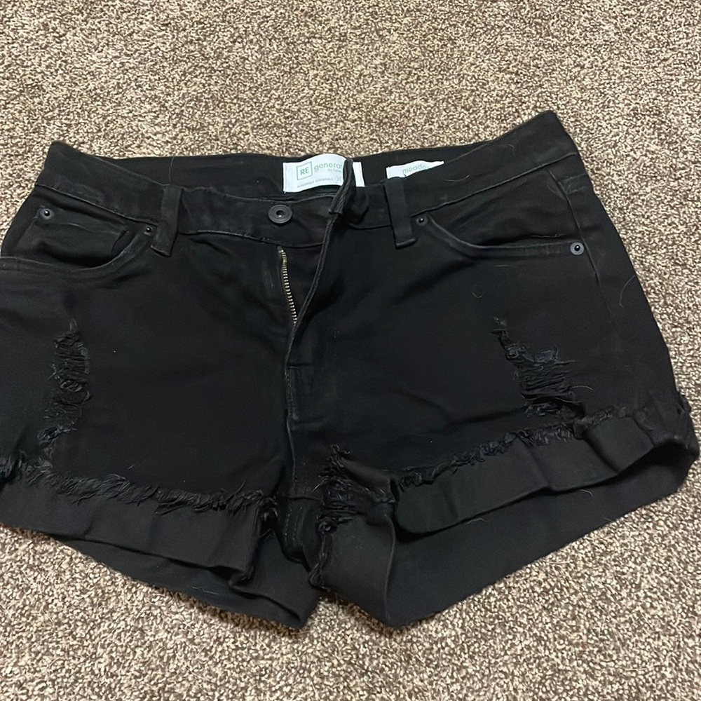 black jean shorts